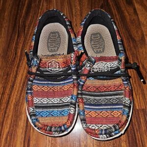 Hey Dudes Multi Colored Striped Patterned Slip On Shoes Toddler Size 9